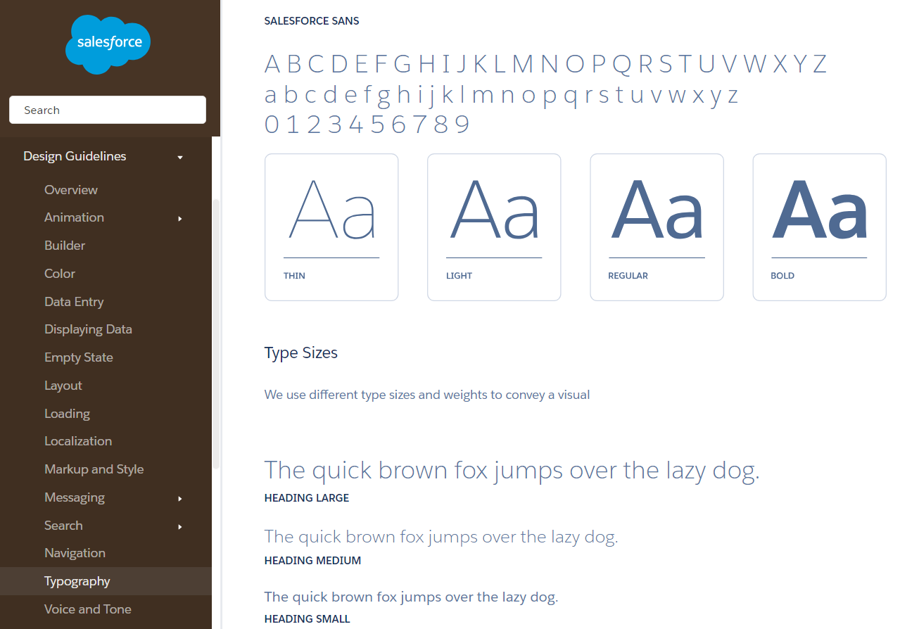 salesforce typography